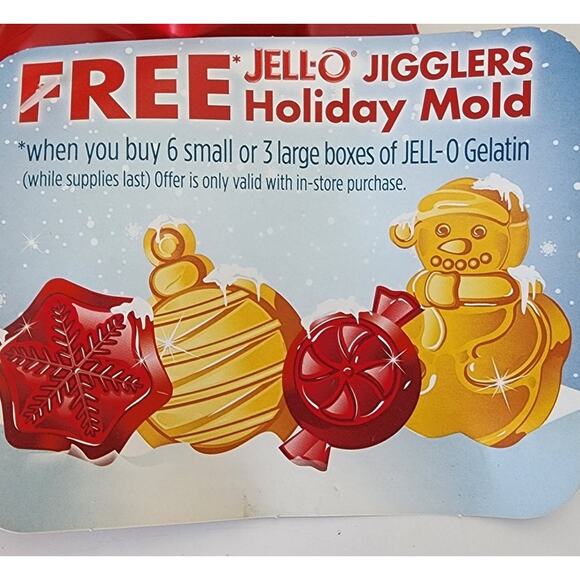 New Jello Jigglers Christmas Holiday Molds w/Tag Snowman Snow flake Ornament VTG - Picture 4 of 4